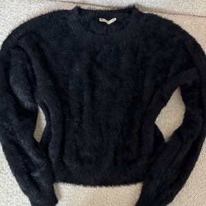 Altar'd State Black Fuzzy Crew Neck Sweater